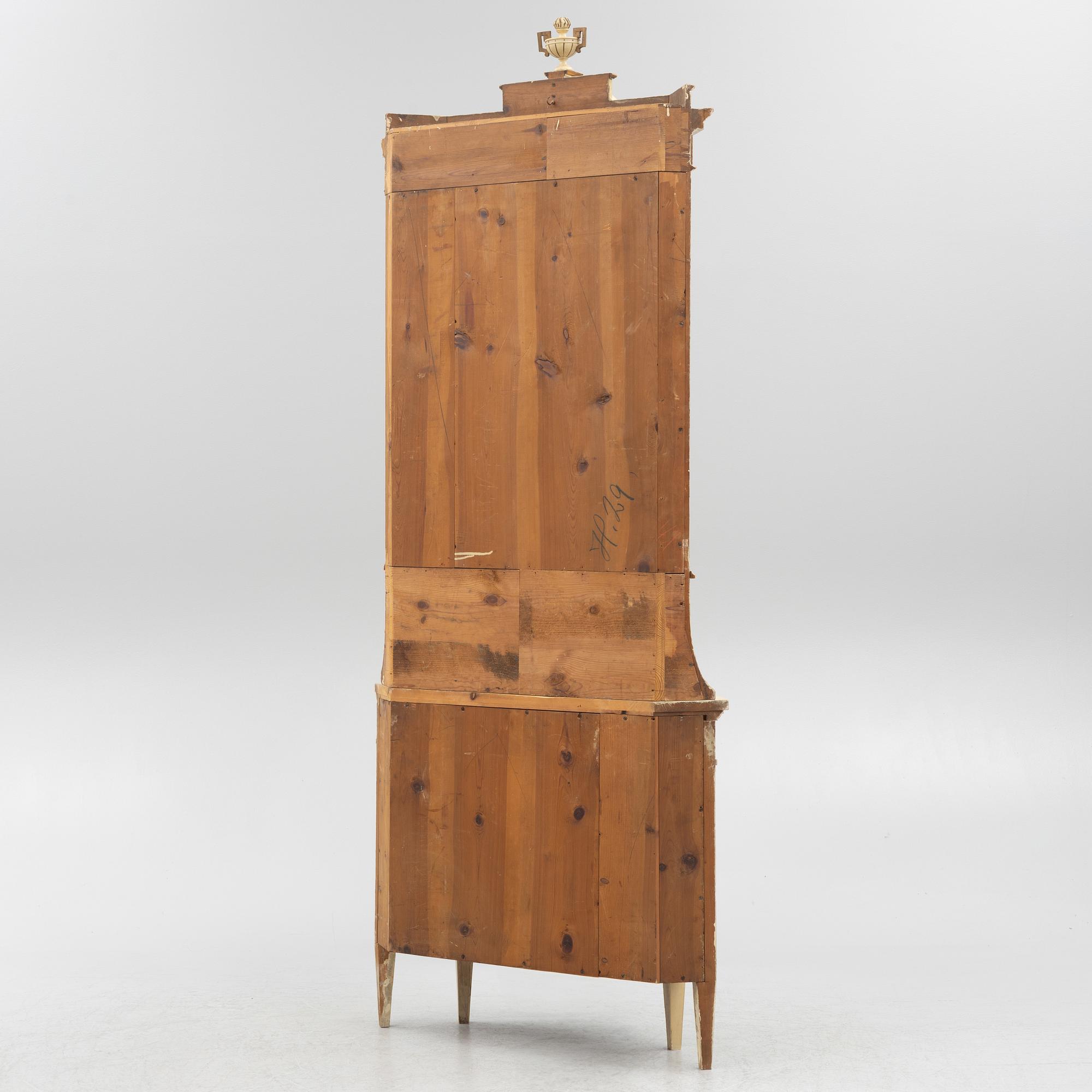 Corner cabinet, circa mid-20th century, Gustavian style.