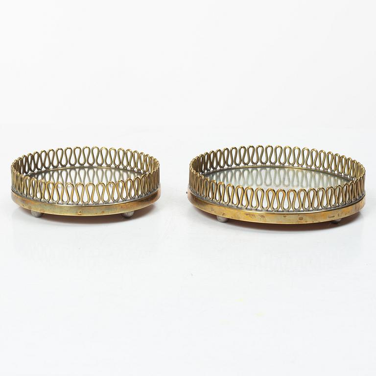 Coasters, a pair, mid-20th century.