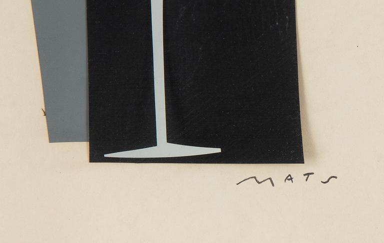 Mats Gustafson, collage, signed.