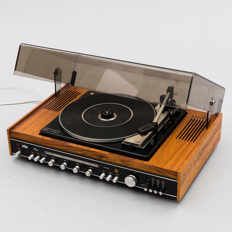 ASA 3704 HiFi Studiogram, Stereovahvistin, ULA-radio ja levysoitin, Turku 1970-luku.