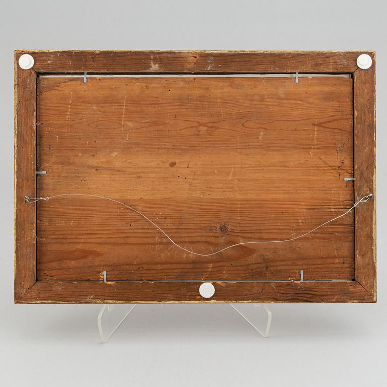 A gustavian frame with enfraving vy Fredrik Akrel after a drawing by Jean Jacques von Biland, 18th Century.