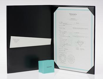 RING, Tiffany & Co, platina, briljantslipad diamant.  Vikt ca 3,3 g.