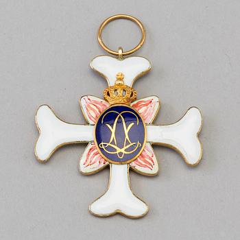 VADSTENA ADLIGA JUNGFRUSTIFT, emaljerat tecken.