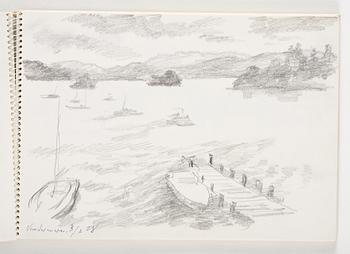 Lotte Laserstein, 3 skissblock med teckningar.