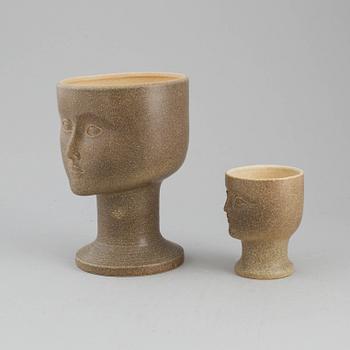 Two stoneware vases by Lisa Larson, Gustavsberg, second half of the 20th century.