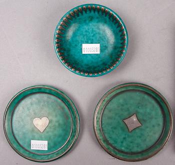 PARTI KERAMIK, 9 delar, "Argenta" resp "Grazia", Kåge resp Lindberg, Gustavsberg.