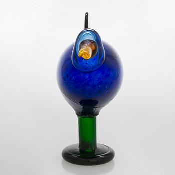 Oiva Toikka, Glass bird, "Kiikkuri" signed Oiva Toikka Nuutajärvi Notsjö.