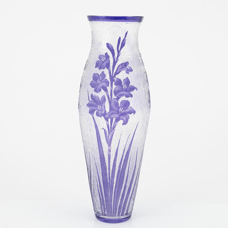 A glass vase, Val Saint Lambert, Belgium, first half of the 20th century.