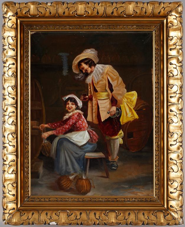 OKÄND KONSTNÄR, olja på duk, bär sign, 1900-tal.