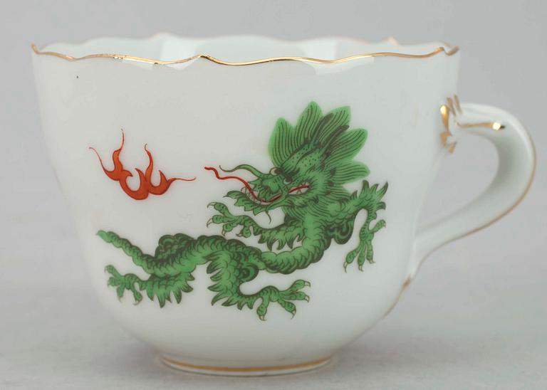 MOCKAKOPPAR,  6 st, porslin, Meissen, 1900-tal.