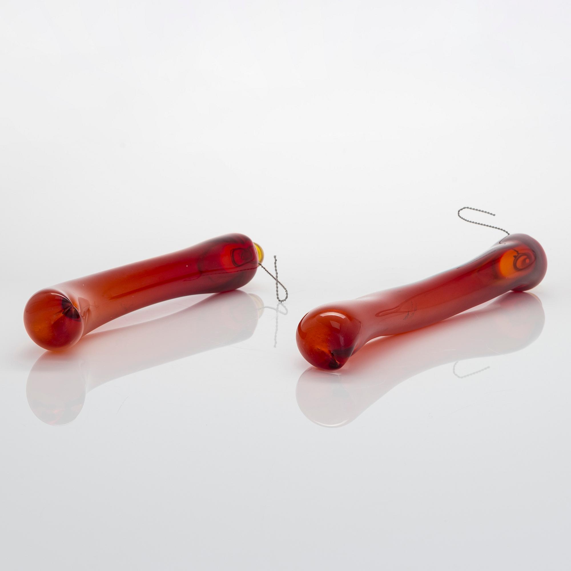 Dale Chihuly, four unsigned glass sculptures made at Nuutajärvi Glassworks in 1995.