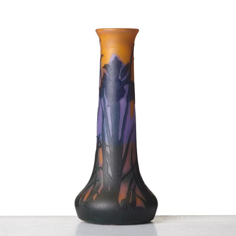 Fritz Blomqvist, an Art Nouveau cameo glass vase, Orrefors, ca 1915.