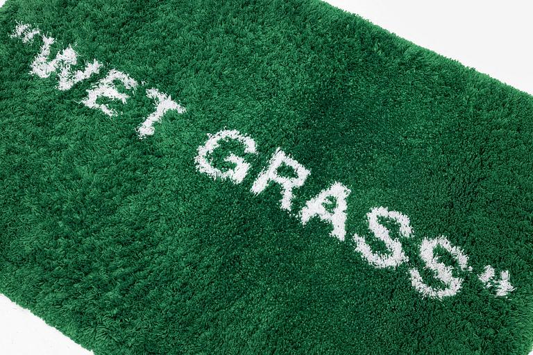 Virgil Abloh, matta, "Wet Grass", Ikea, ca 195 x 133 cm.