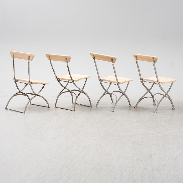 A set of four garden chairs, early 20th Century.