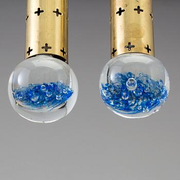 2 1970's brass ceiling lamps by Helmer Andersson.