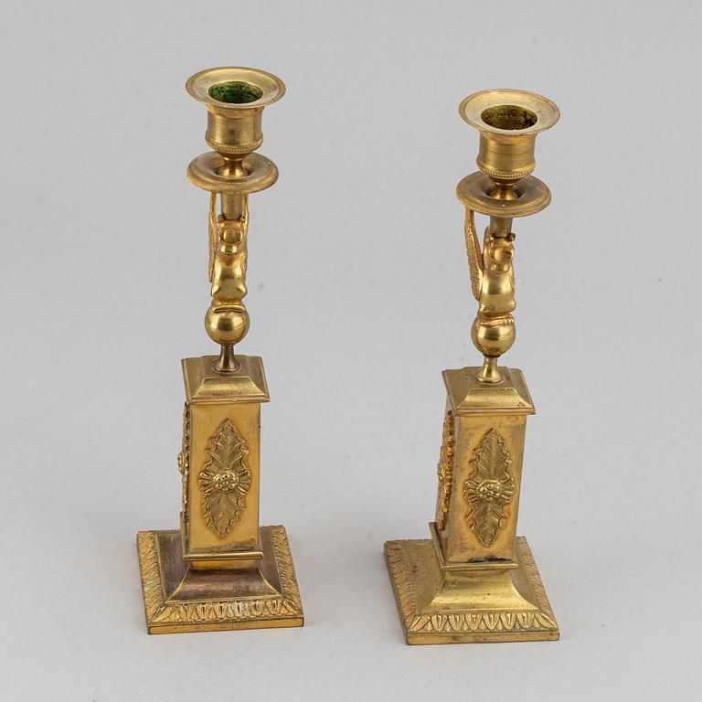 Ljusstakar, ett par empire-stil, 1900-talet början.