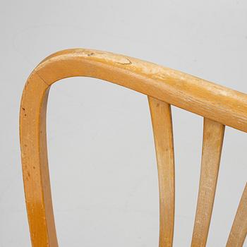 A dining table with six chairs, Sweden, 1940's.