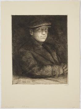 Axel Fridell · AXEL FRIDELL, torrnål, London-Stockholm 1927, signerad.