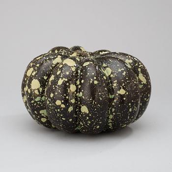 A Hans Hedberg faience spinach glazed pumpkin, Biot, France.