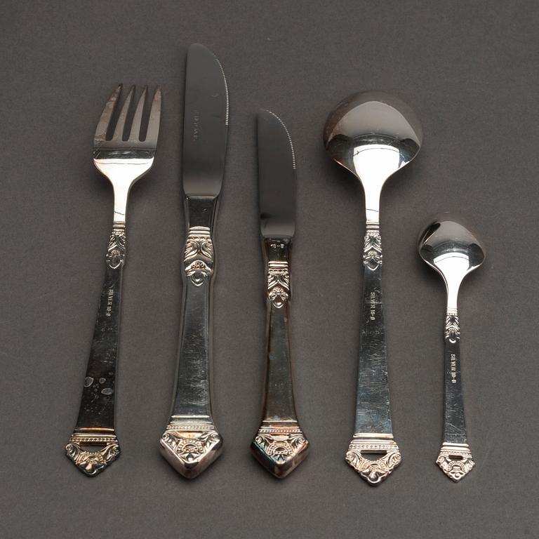 BESTICKSUPPSÄTTNIG, nysliver 48 delar.