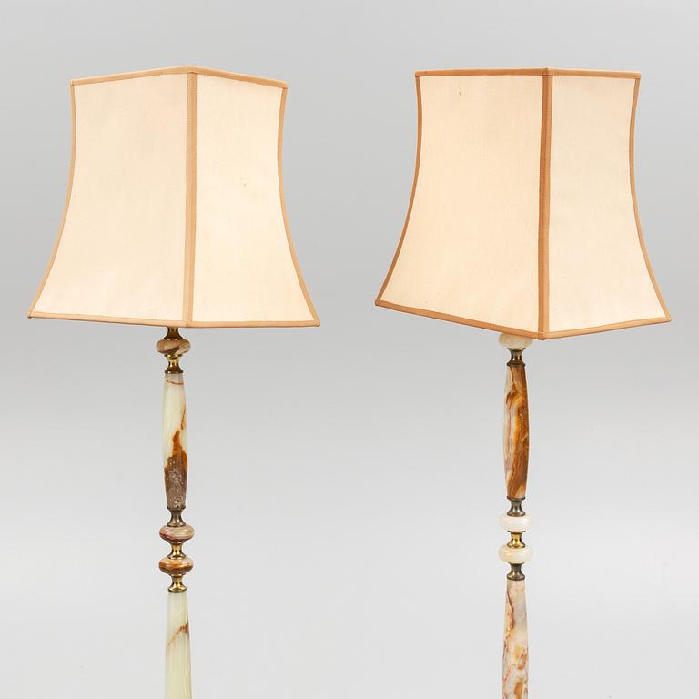 Floor lamps, a pair, second half of the 20th century.