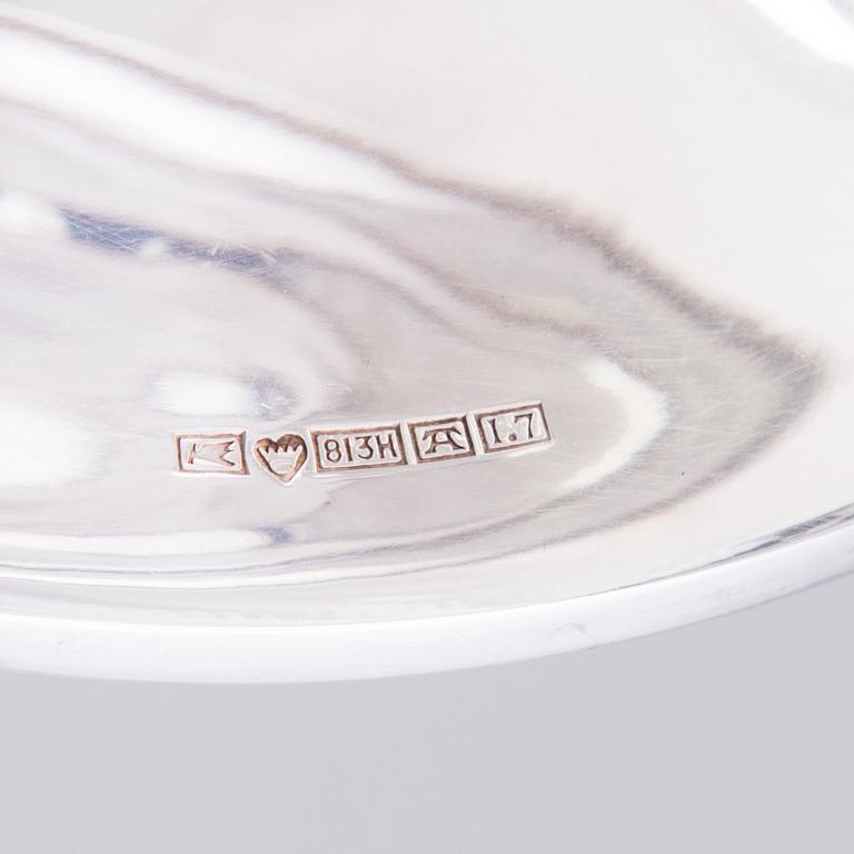 SKÅL PÅ FOT, silver, delvis förgylld, Kultateollisuus, Åbo, Finland 1962.