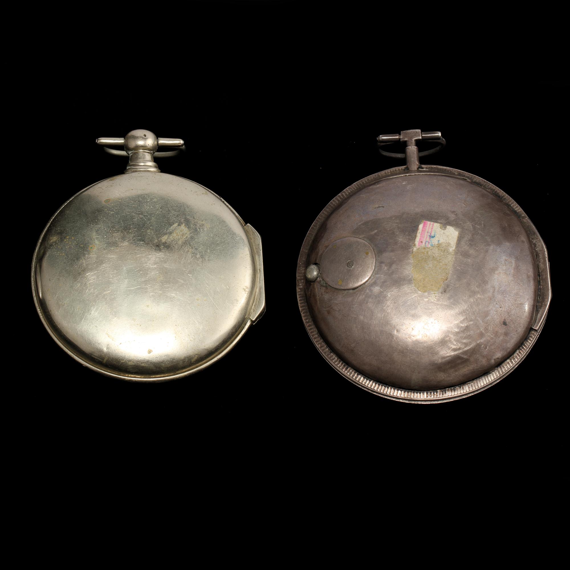 SPINDELUR, 2 st, Wallerius, Norrköping samt  Ward, London, 1800-talets andra hälft. Total vikt 260 g.