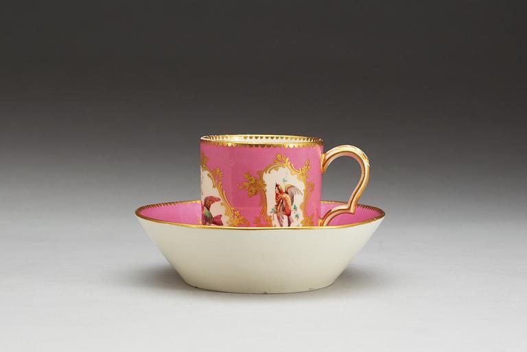 A 'Sèvres' cup and saucer, 18th Century.