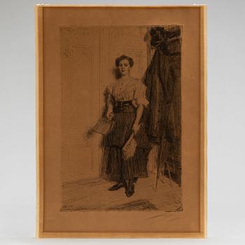ANDERS ZORN, etching, 1909, state VI of VI, signed in pencil.