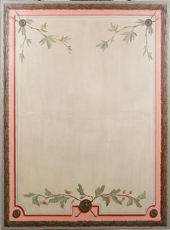 VÄGGFÄLT, 2 st, olja på duk, 1900-talets mitt.