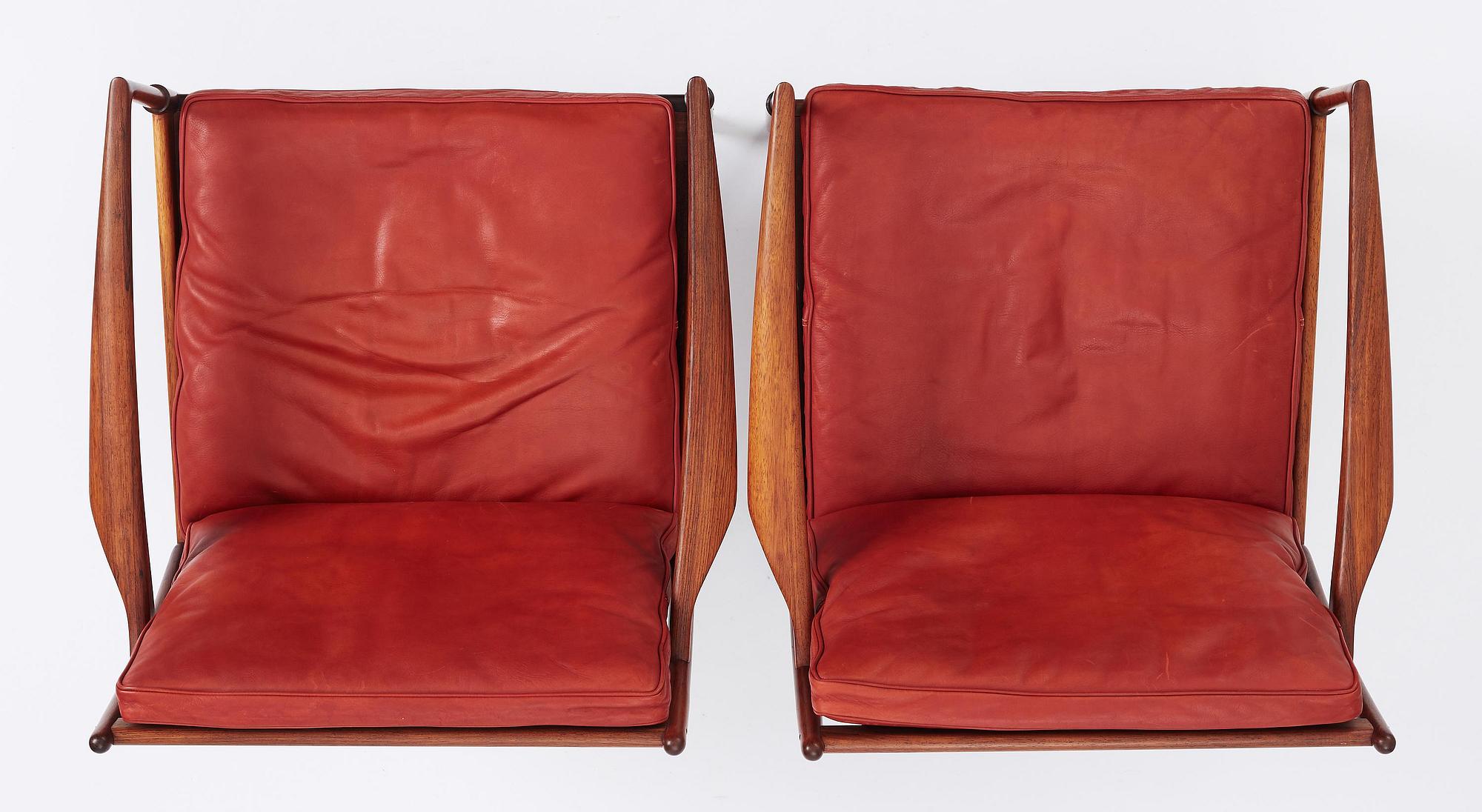 Ib Kofod-Larsen, a pair of rosewood "Samsö" armchairs, Olof Persons Fåtöljindustri (OPE), Jönköping, 1960s.