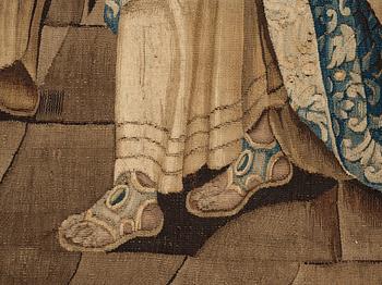 Vävd tapet, "Drottningen av Saba", gobelängteknik, ca 224-229 x 289-291, Flandern 1600-tal.