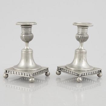 A pair candelsticks, Gustavian style, MunkaTenn, 1995.