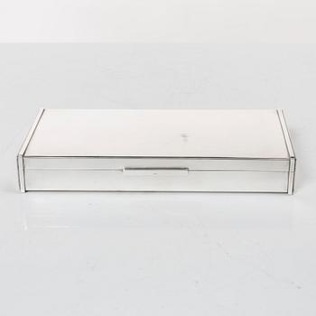 Cigar case, sterling silver, mark FS and with Swedish silver import marks, 20th century.