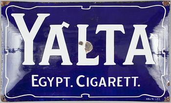 REKLAMSKYLTAR, emalj, plåt, 8 st 1800/1900-tal.