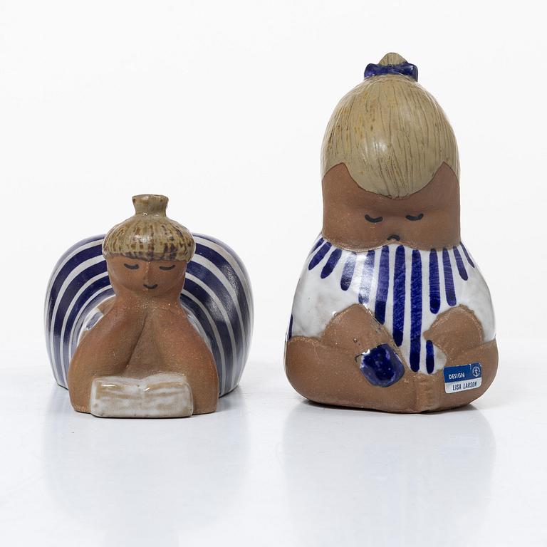 Lisa Larson, Figuriner, ett par, stengods, Gustavsberg. Beata och Johanna.