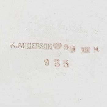K Anderson, kaffekanna, silver, Stockholm, 1934.