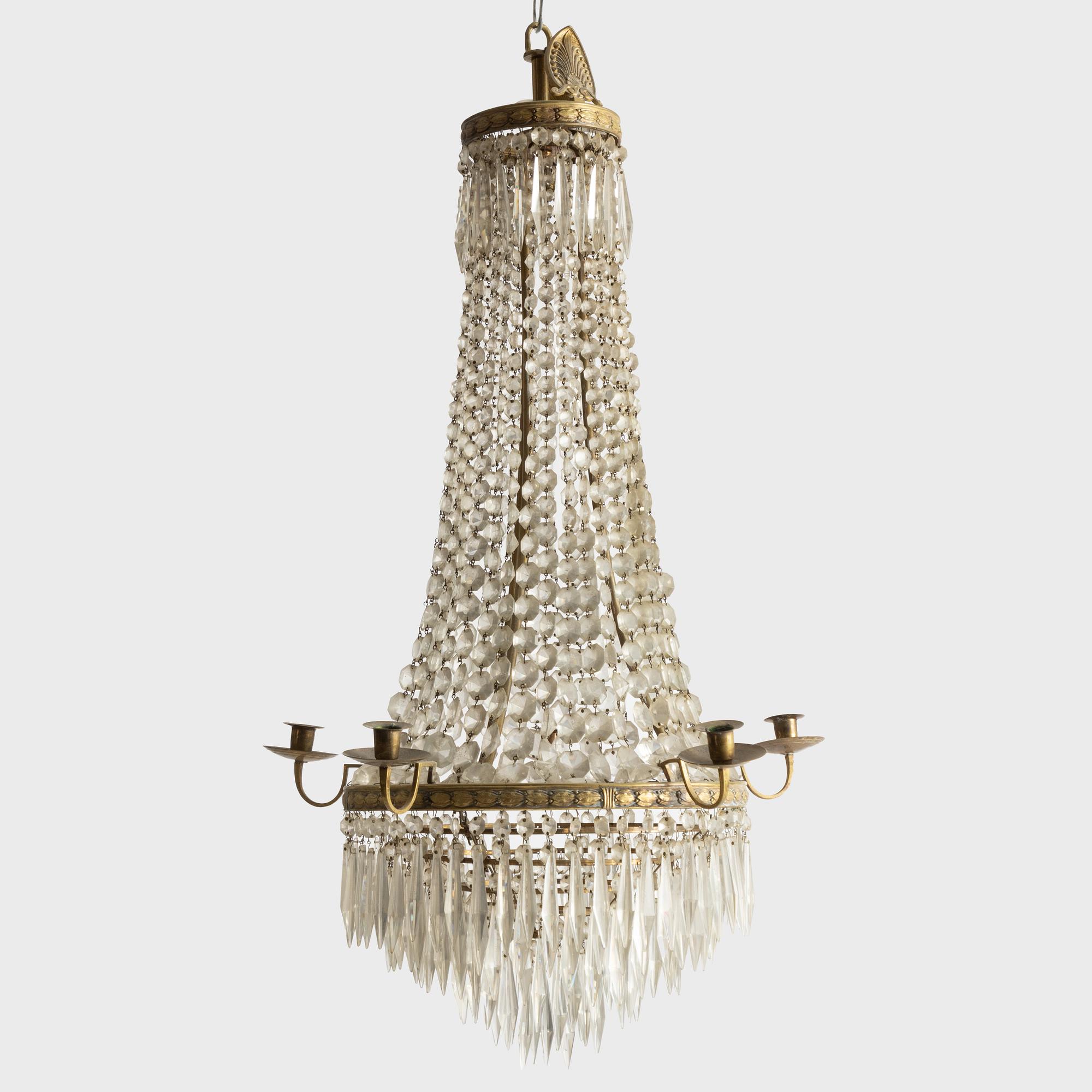 Ljuskrona, gustaviansk stil, tidigt 1900-tal.