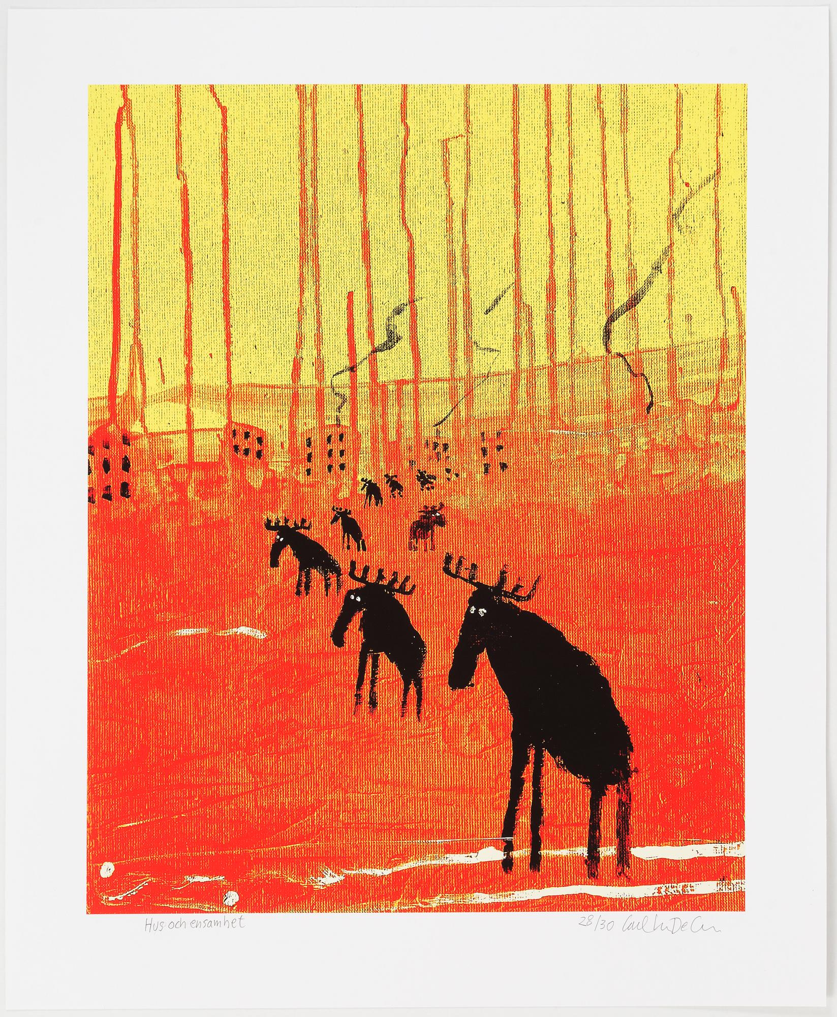 Carl Johan De Geer, lithograph in colours, signed 28/30.