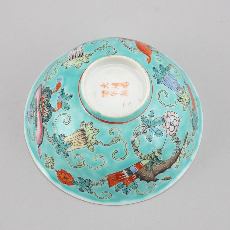 SKÅLAR, 12 stycken (5+7), porslin. Kina, 1900-tal.