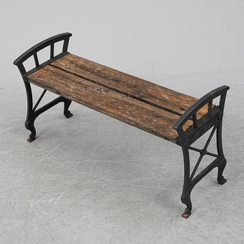 An iron garden bench by Folke Bensow, Näfverqvarns bruk. First half of the 20th Century.