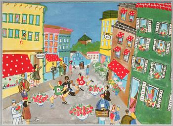 MARIKA LANG, mapp med litografier, 6 st, signerade och numrerade 216/360.