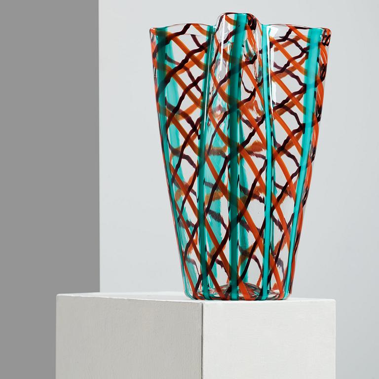 Fulvio Bianconi, A Fulvio Bianconi 'Scozzese' vase, Venini Murano Italy circa 1954.