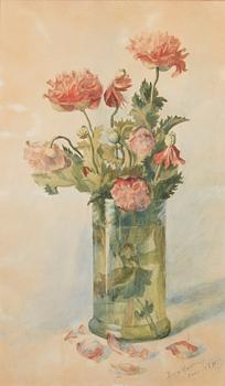 DORA WAHLROOS, watercolour, signed and dated Paris 1895.