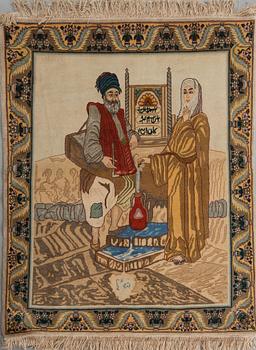 MATTA, old, orientalisk, figural, ca 117 x 94 cm.