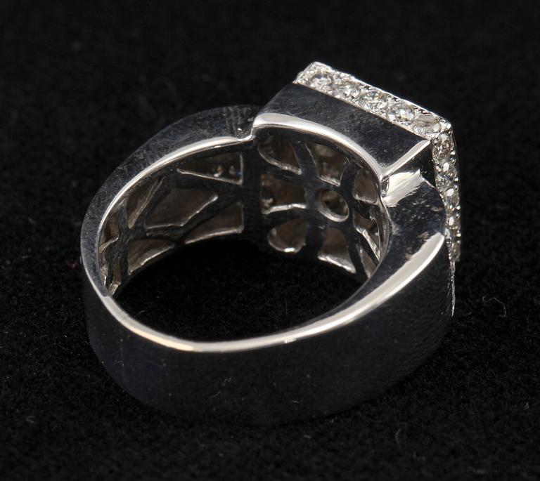 RING, briljantslipade diamanter, 2.0 ct ca F-G (Top Wesselton)/VS.