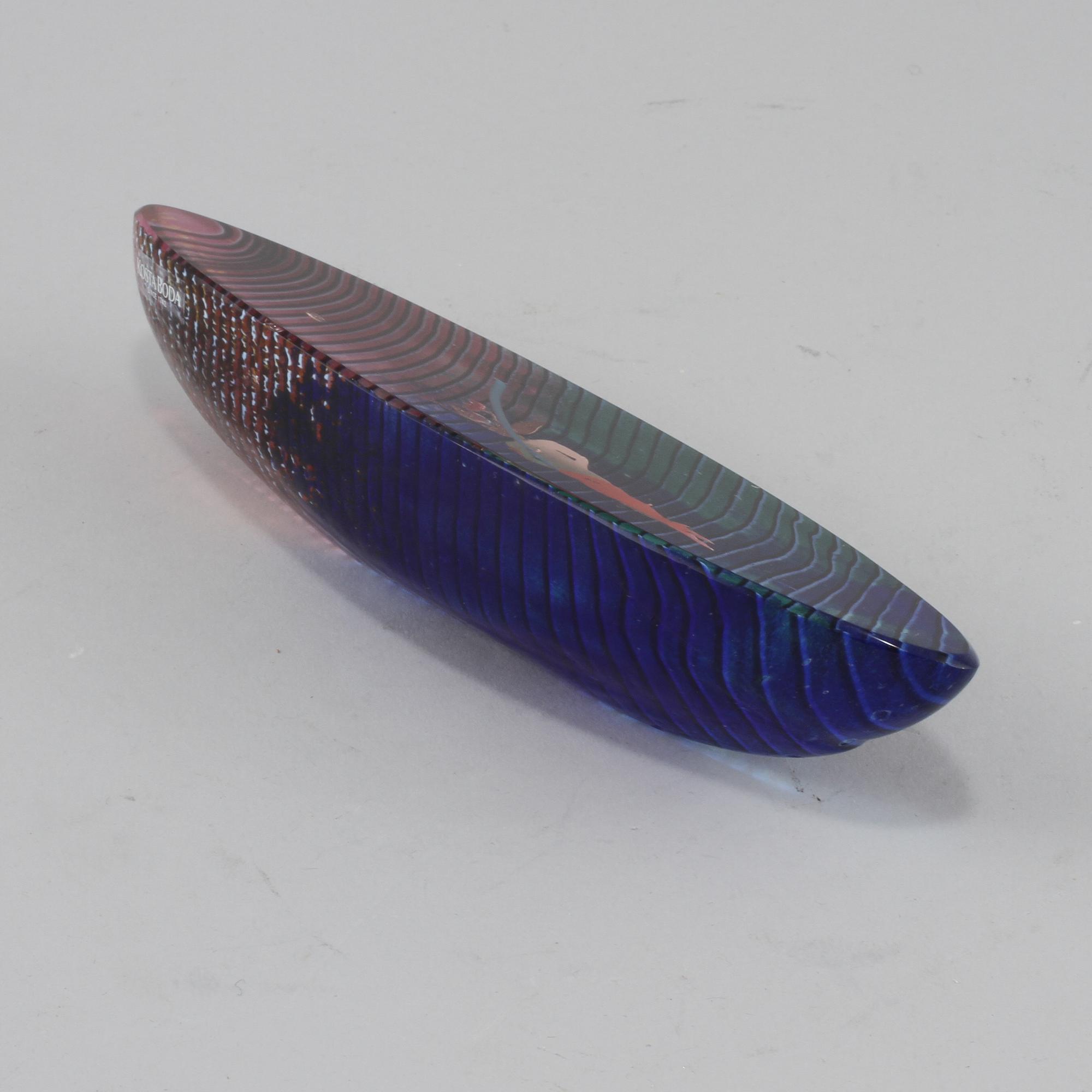 OBJEKT, glas, Bertil Vallien, Kosta Boda, signerad, sent 1900-tal.