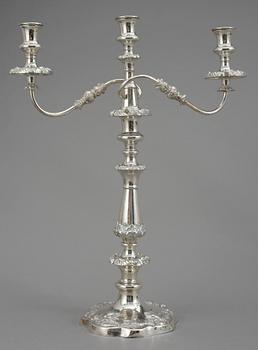 KANDELABRAR, ett par, nysilver, 1900-tal.