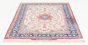 A Seirafian Esfahan rug, signed (Ahmad) Seirafian, ca 178 x 110 cm (as well as one end with 3 cm flat weave).