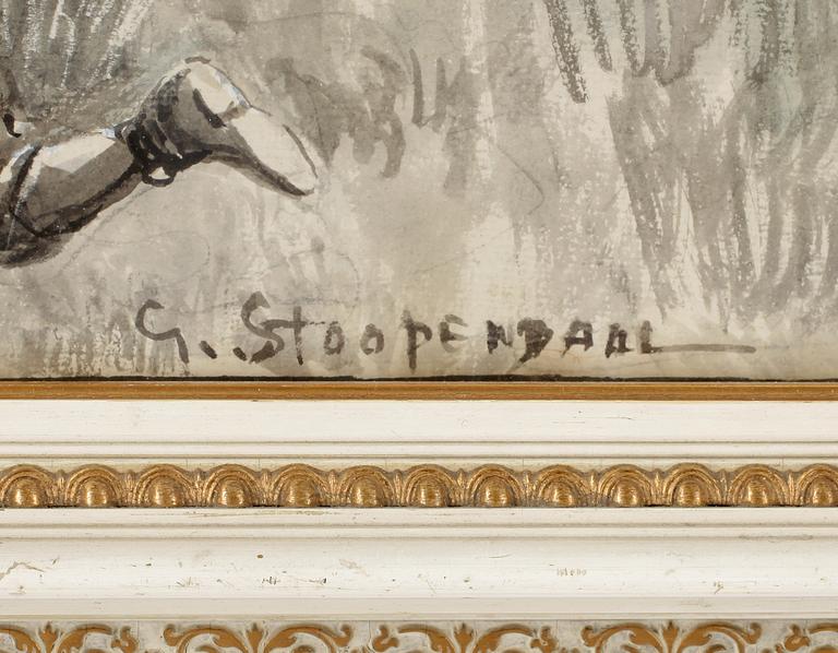 GEORG STOOPENDAAL, blandteknik på papper, signerad.